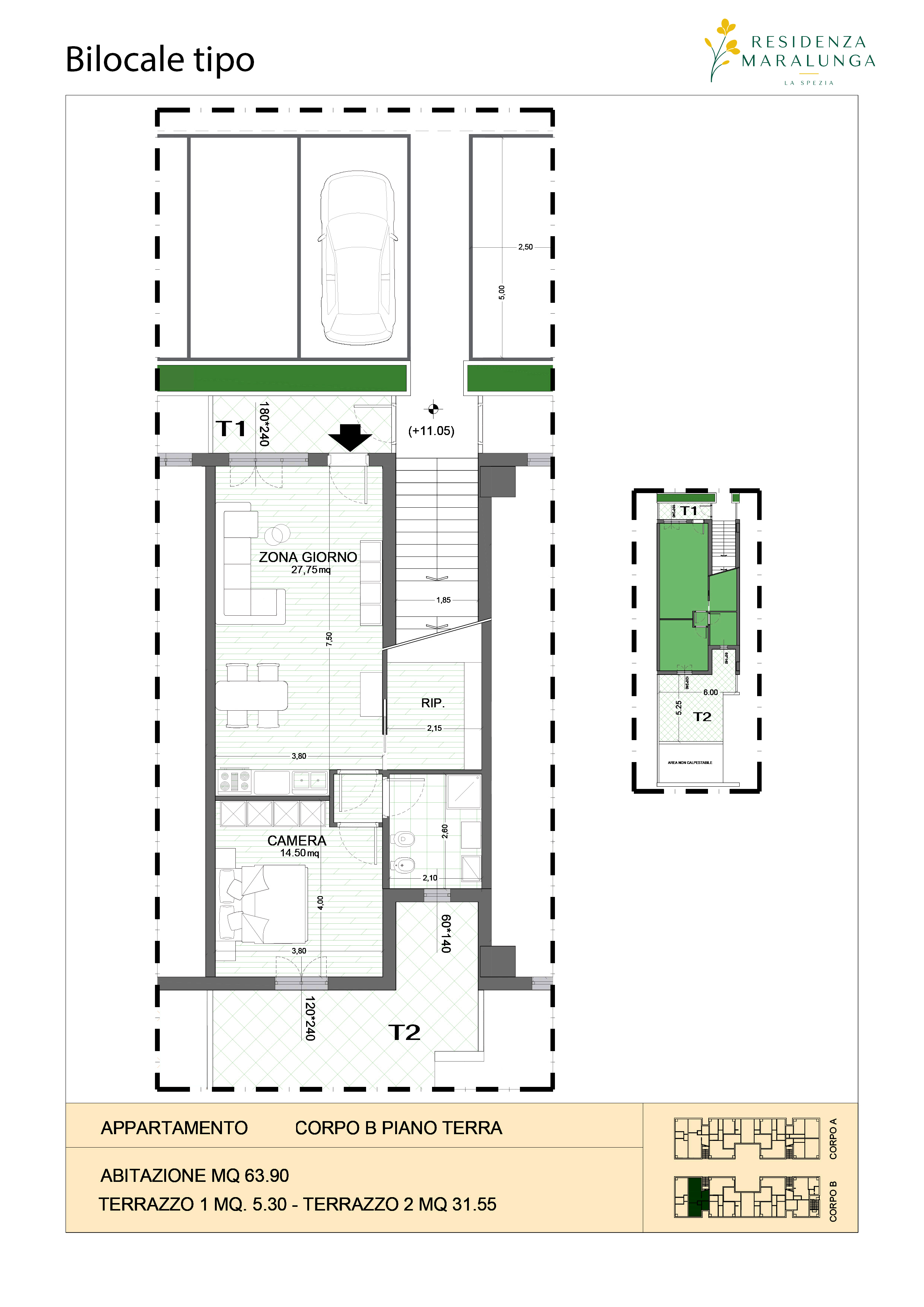 Bilocale Residenza Maralunga
